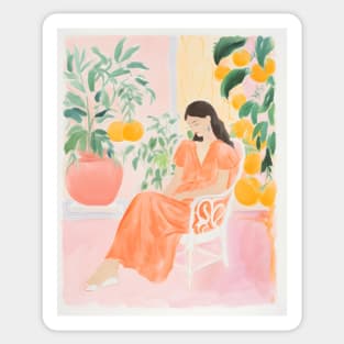 Citrus Garden Woman Boho Sticker